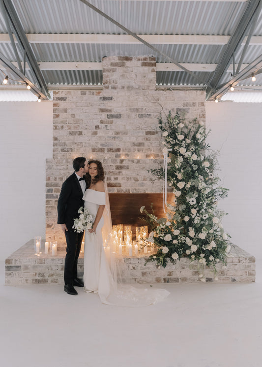 Tall Trees Romantic Fireplace Shoot