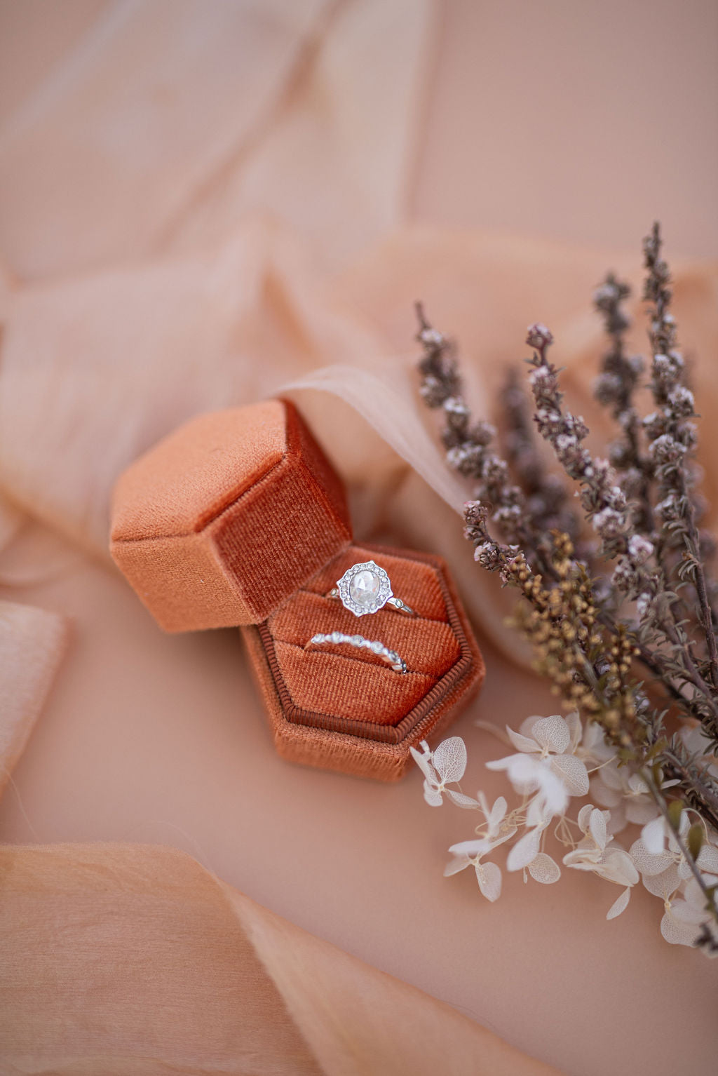 Velvet Ring Boxes - Terracotta