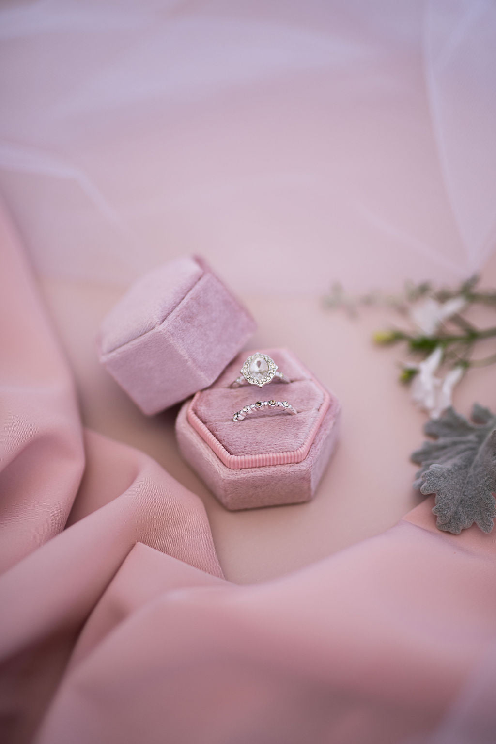 Velvet Ring Boxes - Peony