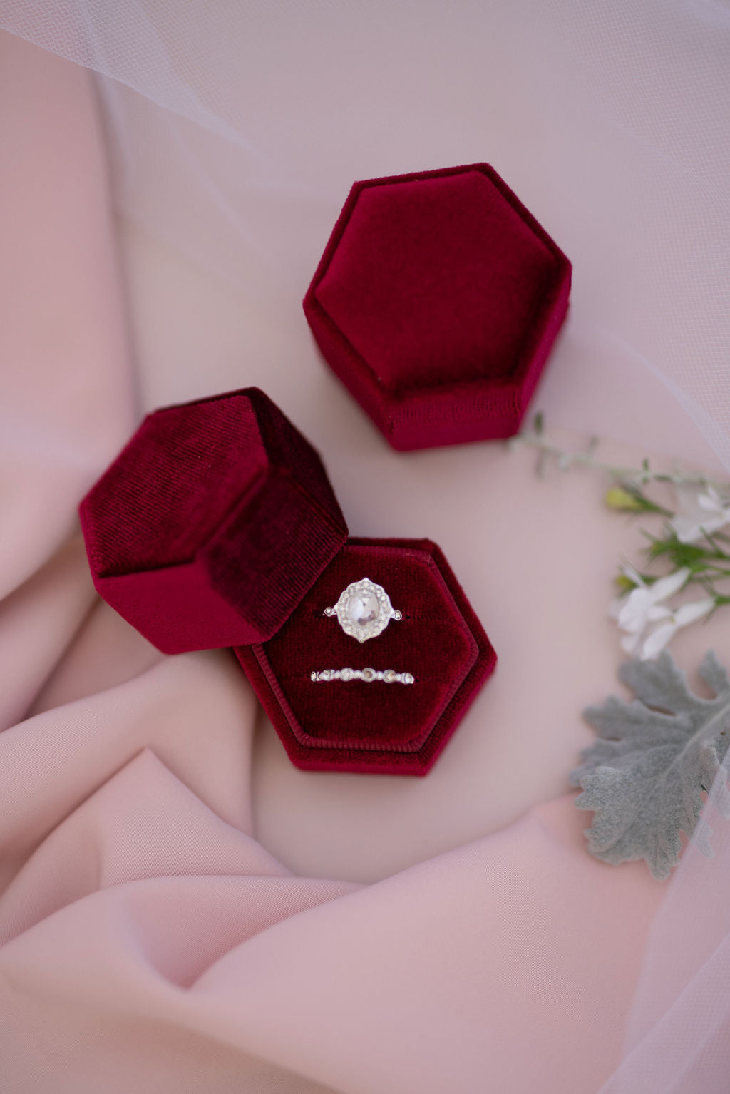 Velvet Ring Boxes - Red