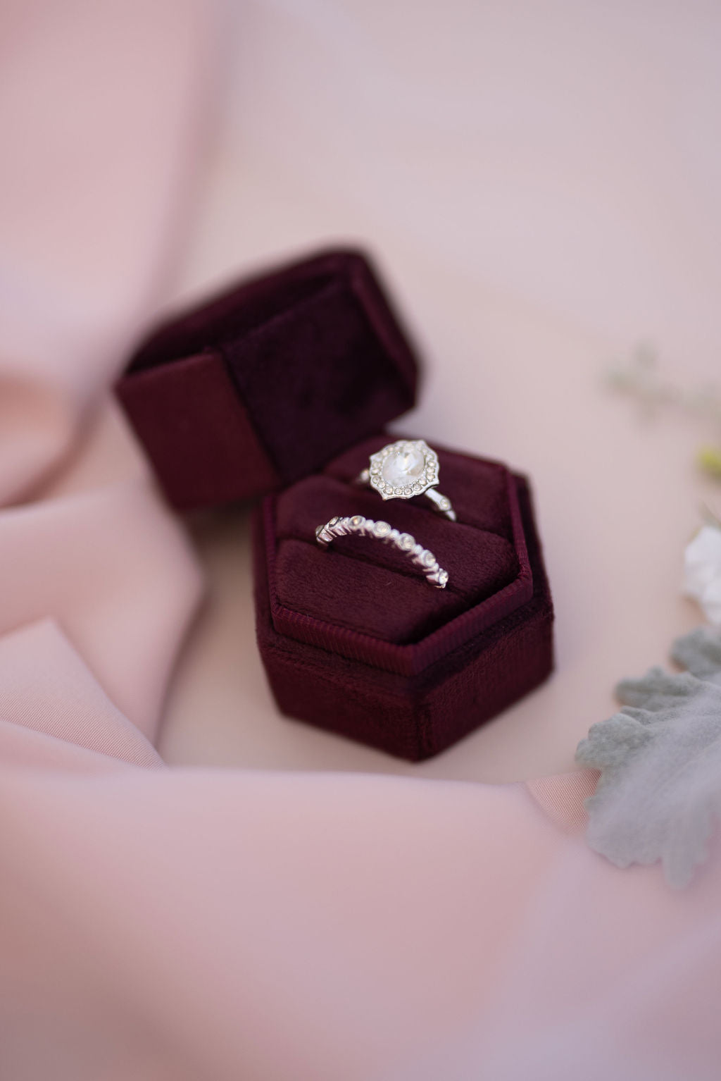 Velvet Ring Boxes - Burgandy