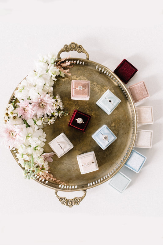 CLEARANCE Square Velvet Ring Box`