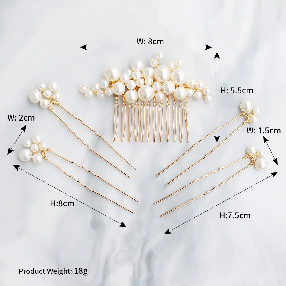 Chloe Pearl Hair Comb Set
