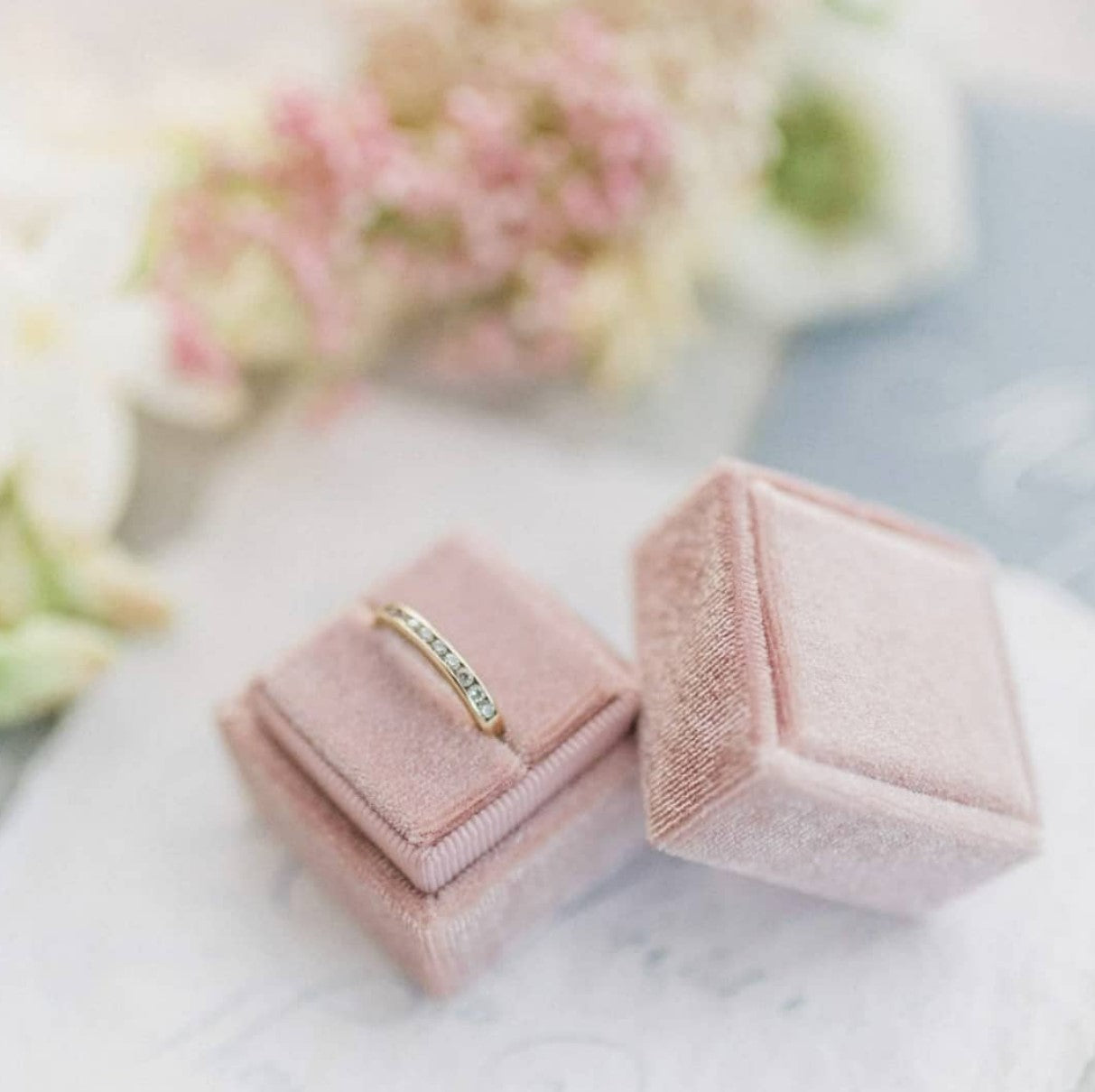 CLEARANCE Square Velvet Ring Box`