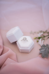 Velvet Ring Boxes - White